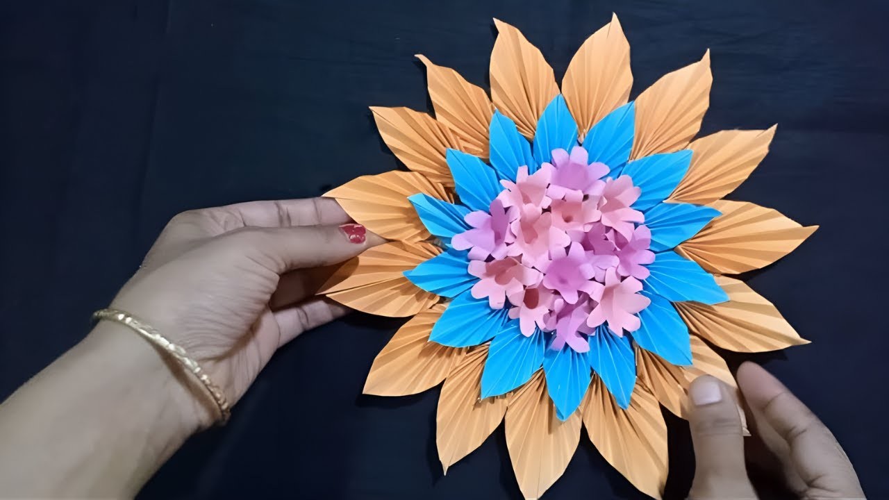 Beautiful Paper Flower Wall Hanging. Home Decoration Ideas. Paper Craft Wall Hanging. Paper Wallmate