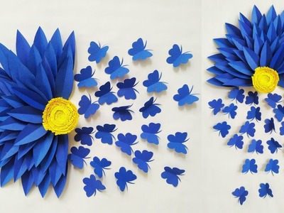Beautiful Paper Flower Wall Hanging.Paper Flower Easy Wall Decor.room decoration idea with paper