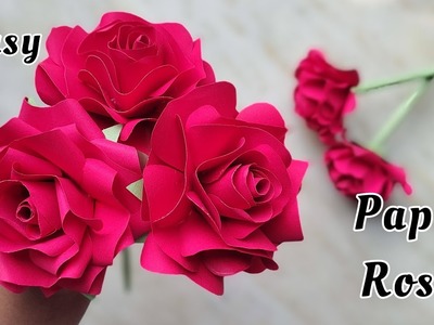 Beautiful Paper Rose Flower Making Idea