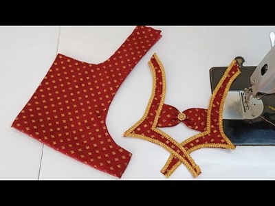 Blouse designs || cutting and stitching back neck blouse design || blouse