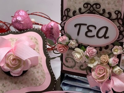 Craft with Me.Decorating Tea Tower. Really Reasonable Ribbon and flowers. Paper Crafting Ideas