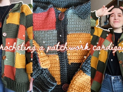Crocheting a patchwork cardigan ????