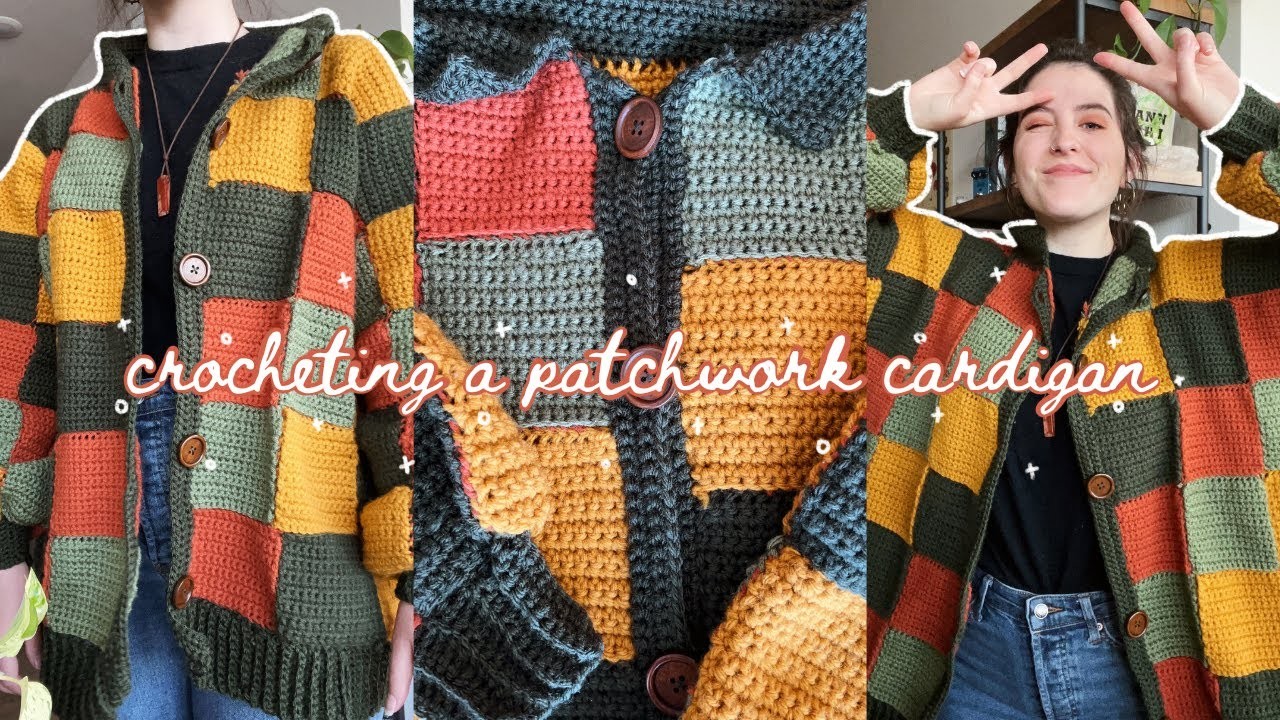 Crocheting a patchwork cardigan ????