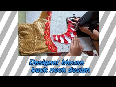 Designer Blouse Design Back Neck Cutting And Stitching. Patchwork Paithani blouse design