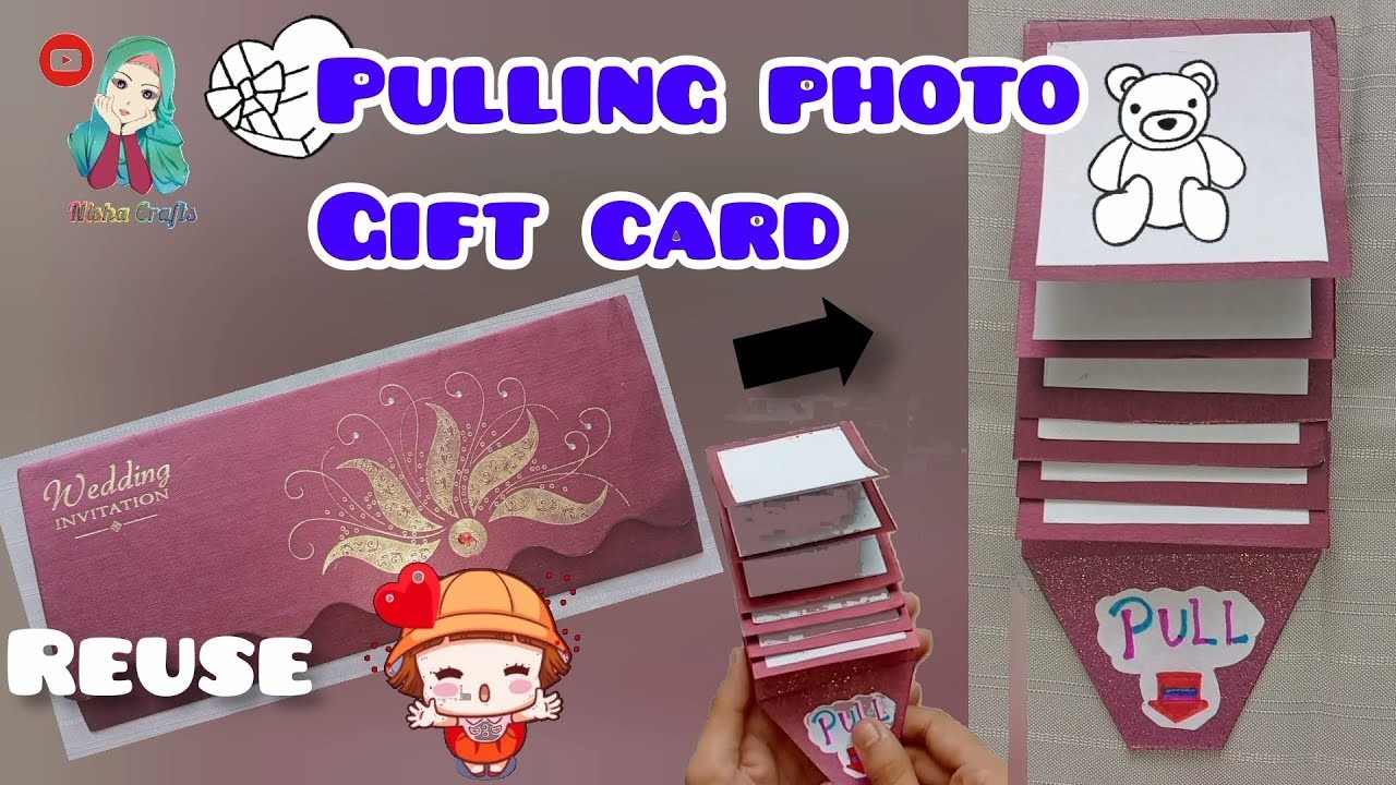 Diy pulling ⏬Photo Gift ????card with invitation Card ✨????