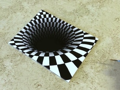 Drawing and Painting a 3D Optical Illusion