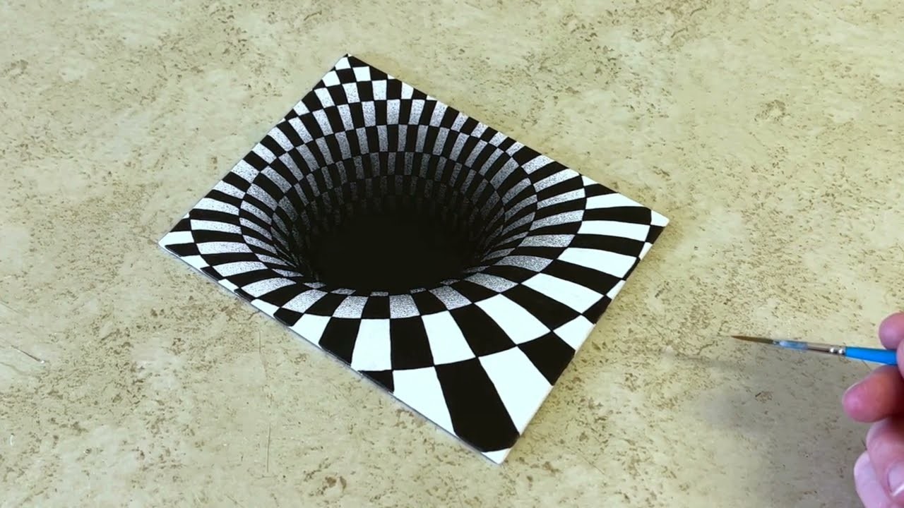 Drawing and Painting a 3D Optical Illusion