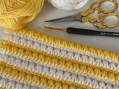 Easy Crochet Baby Blanket Pattern for Beginners. Kolay Tığ işi Bebek Battaniyesi Örgü Modelleri