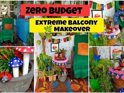 Extreme Balcony ????makeover ||zero budget balcony makeover ||Diy balcony decoration ideas ||