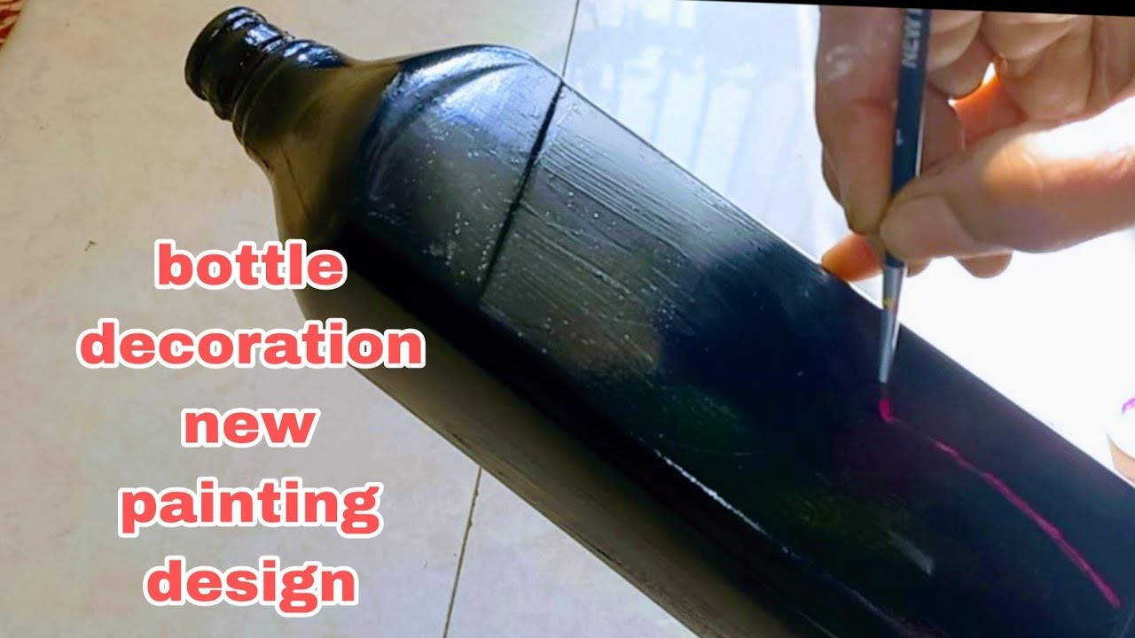 Glass bottle decoration ideas with acrylic paint || new design|| best out of waste||