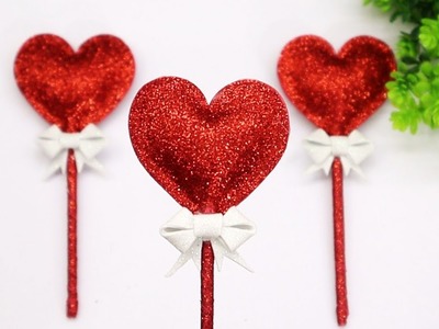 Heart Lollipop ❤️ How to Make 3D Heart with Foam Sheet ❤️ Valentine's Day Craft