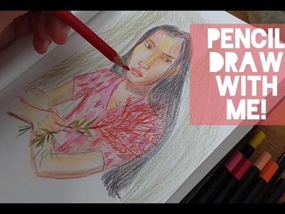 HOW TO BLEND COLORED PENCILS! REAL TIME PORTRAIT OF A GIRL | Caran d'Ache and Conté sets