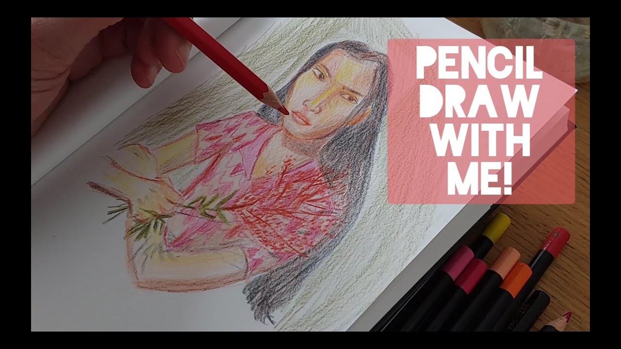 HOW TO BLEND COLORED PENCILS! REAL TIME PORTRAIT OF A GIRL | Caran d'Ache and Conté sets