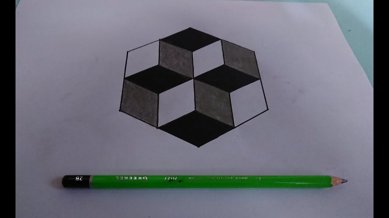 How to draw 3d trick art cube 2023 on paper
