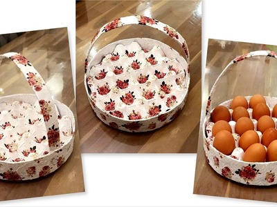 How to make Beautiful Egg basket from recycled materials.Kitchen decor