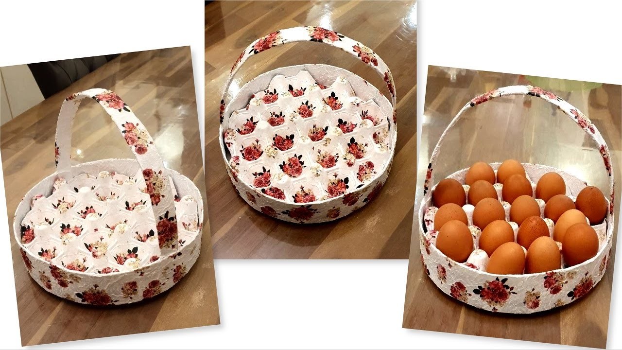 How to make Beautiful Egg basket from recycled materials.Kitchen decor