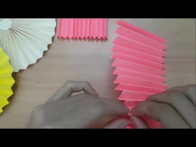 How to make easy paper fan for birthday decoration