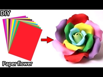 How to make paper flowers for decoration.paper flowers rose.paper flower rose big.rose flower making