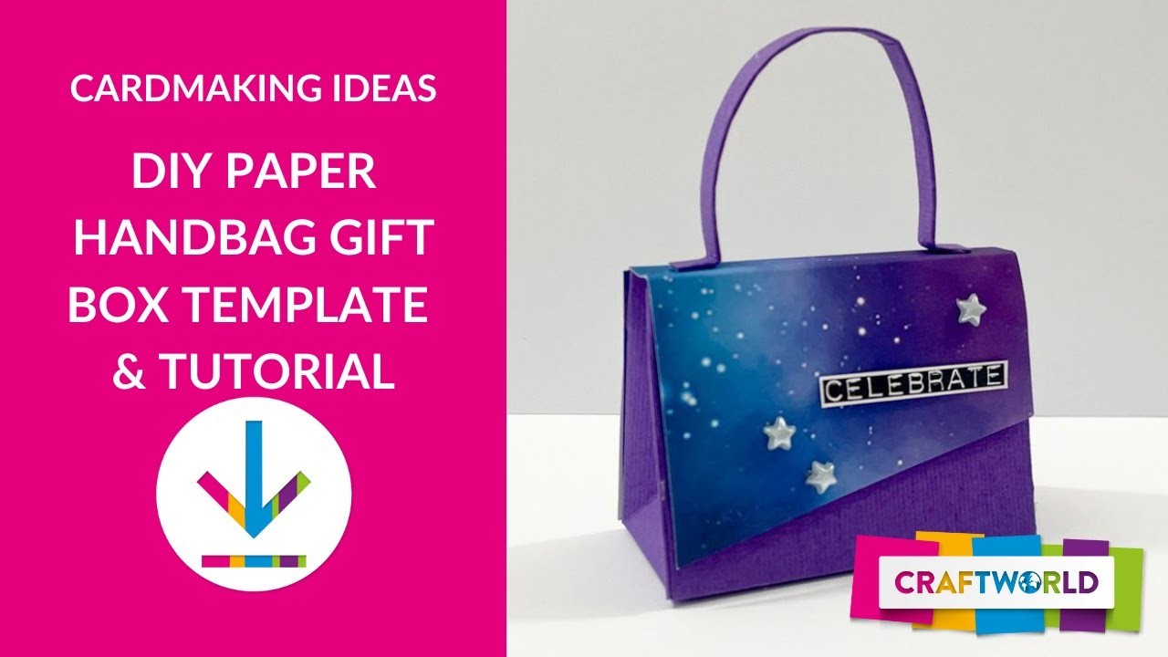 How to make paper handbag gift bag with free template download