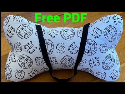 How To Sew 3 Seams Neck Pillow- Free Template. DIY Easy Step By Step Sewing Tutorial For Beginners