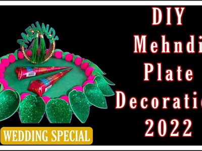 Mehndi Plate Decoration Ideas At Home | Make Beautiful Mehndi Plate On Wedding | Mehndi Plate DIY