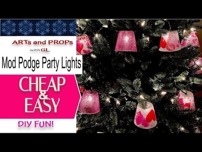 Mod Podge Party Lights Tutorial-Personalize your string lights with lettering & design