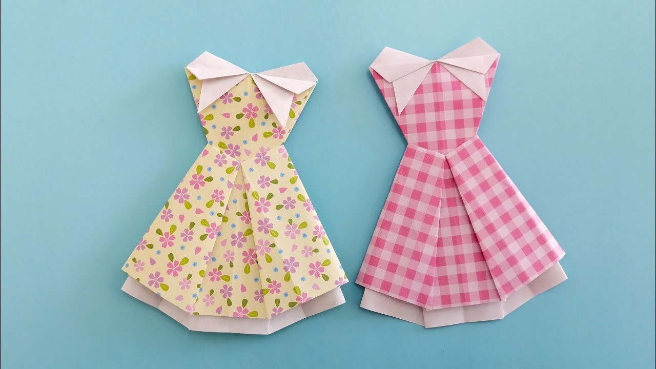 Origami Dress How to make a pretty origami paper dress