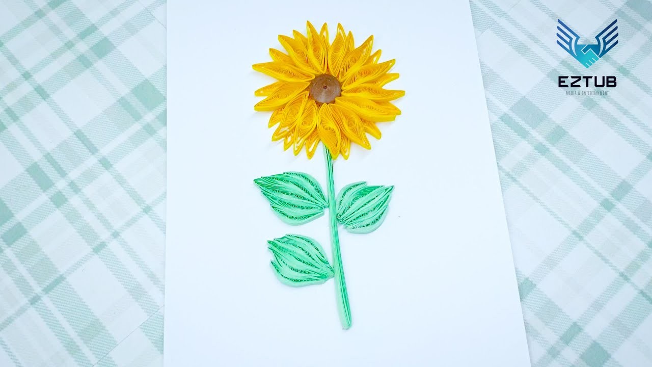 Painted Scenery with Sunflowers from Paper Roll Super Unique | Painted Beautiful Quilling