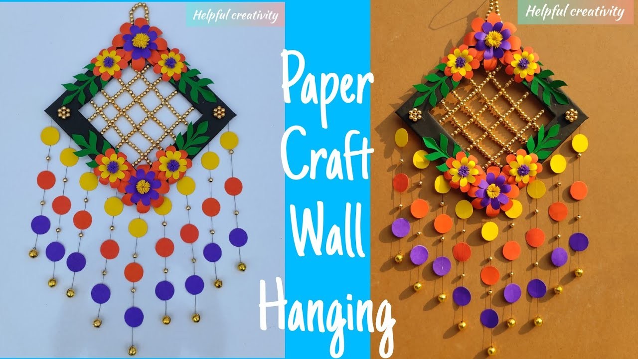 Paper Craft Wall Hanging.Cardboard Reuse.Room Decor.DIY Paper Flower Wall Hanging