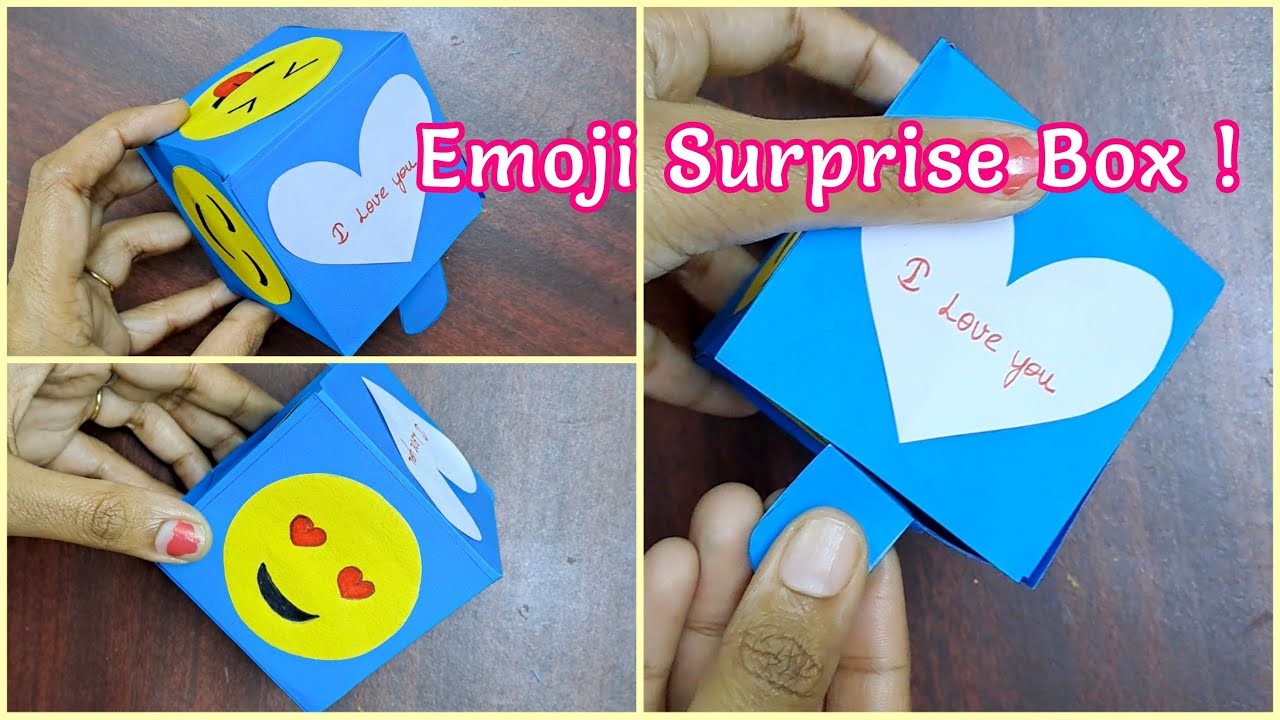 Pull out emoji surprise box | Easy paper gift idea in tamil | Priyauma crafts