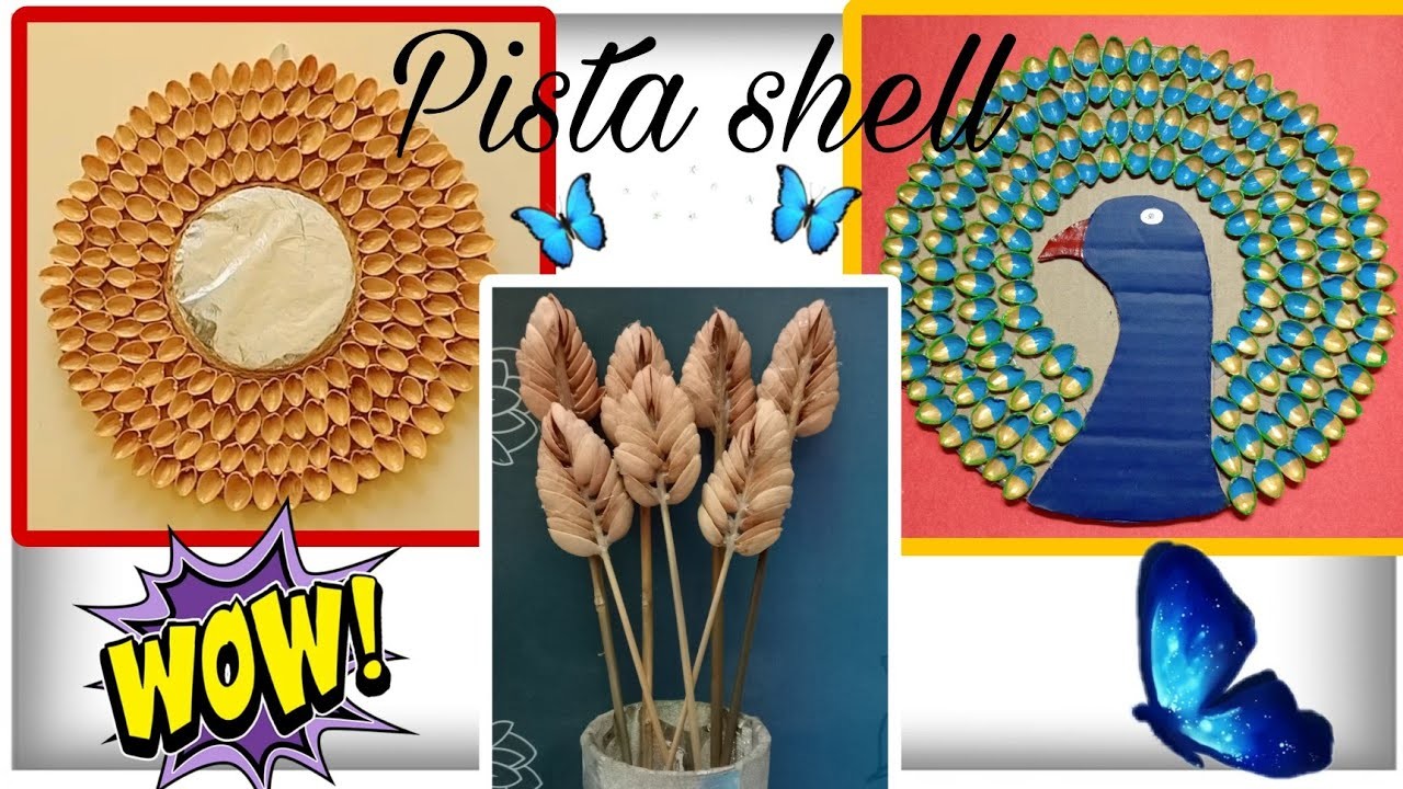 Simple and Beautiful Pista shell craft ideas | Pistachio shell wall decor | Pista shell craft