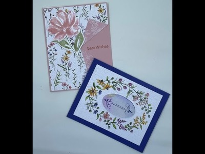 Stampin' Up! Art Gallery, Woven Heirlooms, Collar Fold, Dainty Flowers