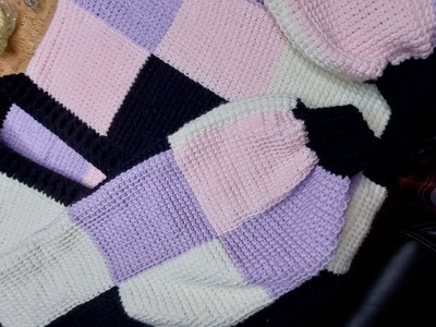 Tunisian Crochet: Simple Stitch Patchwork Cardigan