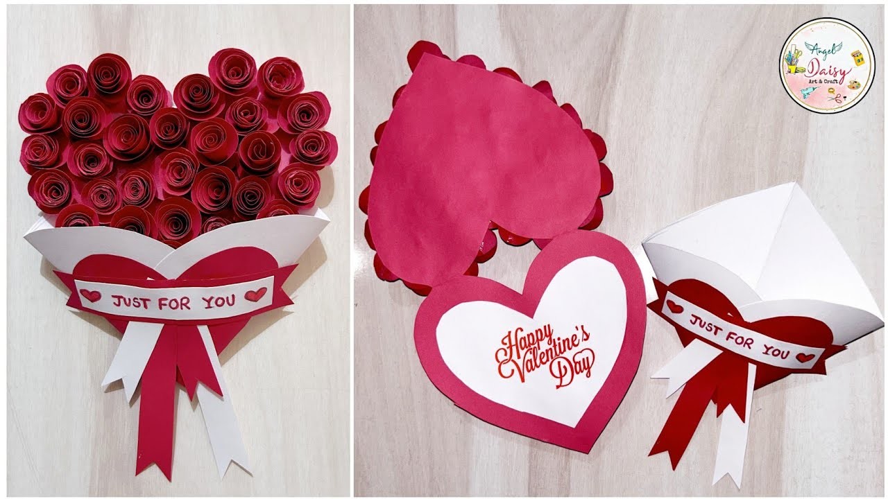 Valentine's Day Card| Heart shape Valentine day card| valentine day card ideas