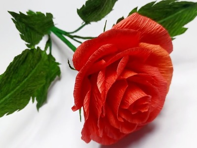 3D Crepe Paper Rose Making | How to Make Paper Roses Flower