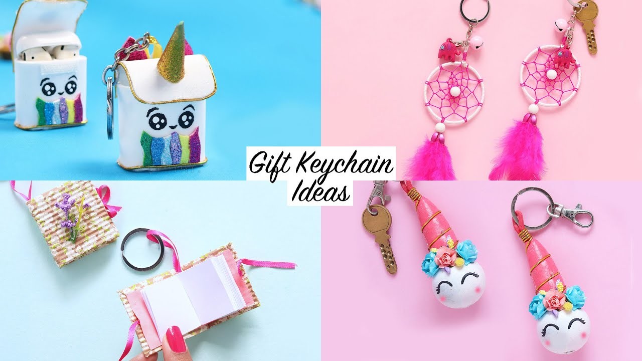 4 Easy DIY Gift Keychain Ideas | Gift Ideas | How to make Keychain