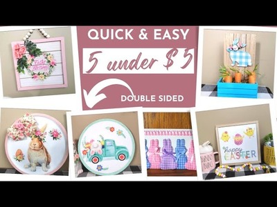 5 under $5 Easter DIY'S. BONUS double sided DIY.5 minute crafts.