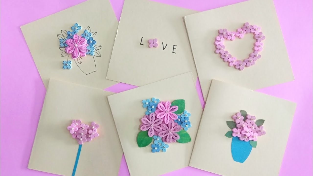 6 Valentine Card Ideas | DIY Easy Quilling Basic Shape for beginners
