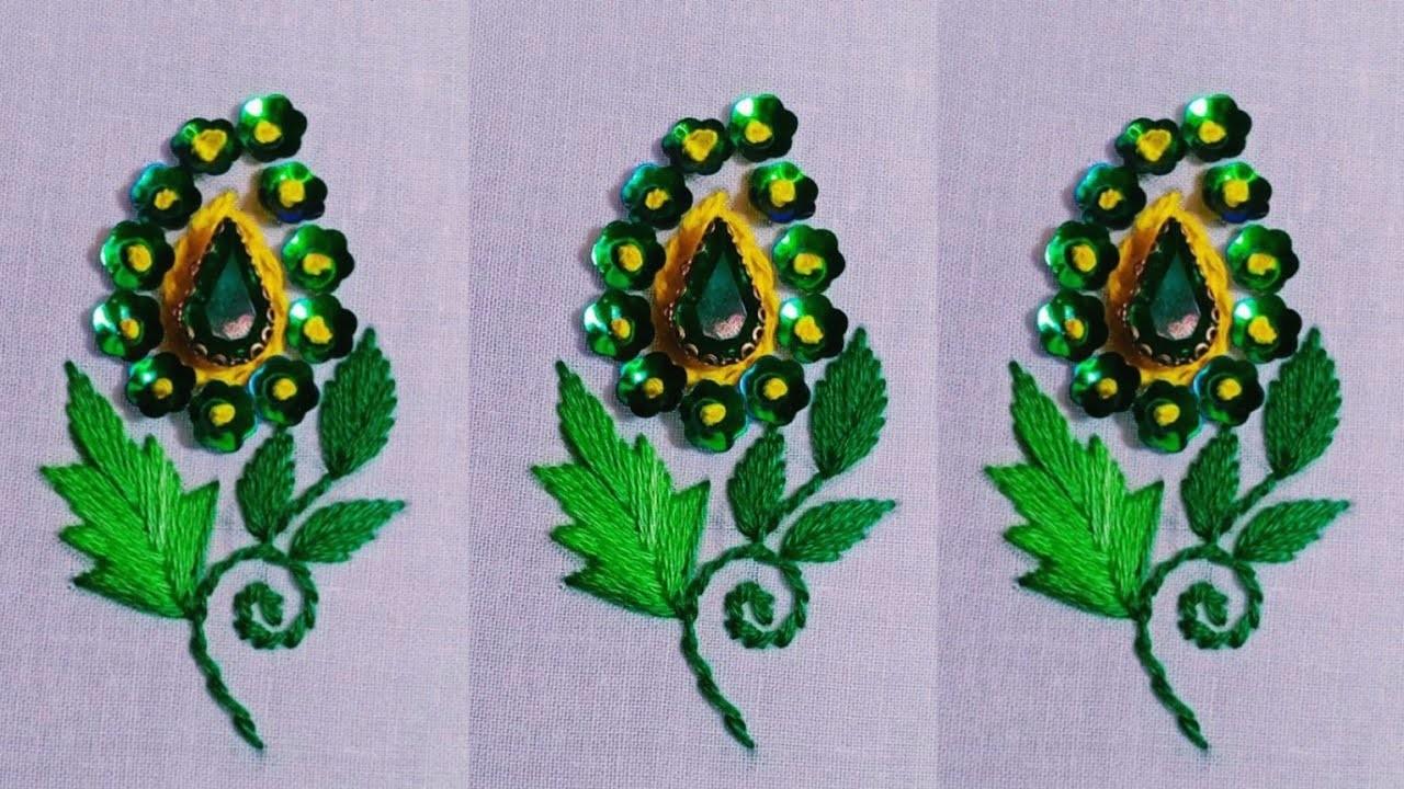 Amazing Flower Hand Embroidery Design For Beginners, French Knot Stitch | Sequence work