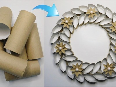 Amazing Flowers Wreath DIY. Easy Easter Decor Idea. Spring Toilet Paper Rolls Craft