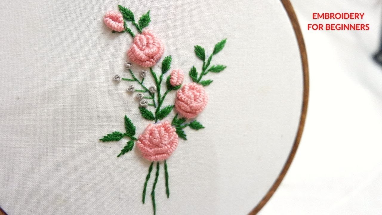 AMAZING HAND EMBROIDERY BEAUTIFUL FLOWER USE BULLION STITCH TUTORIAL