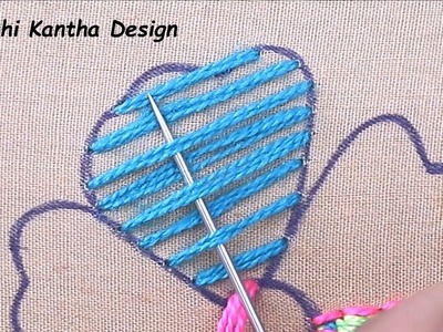 Amazing Needle Point Art Checkered Stitch Embroidery for making a hand embroidery flower design