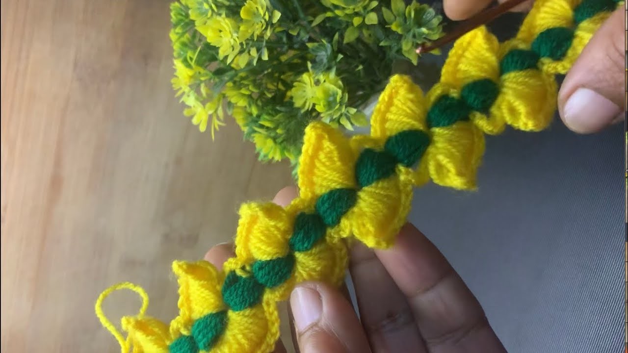 Amazing pattern design.jhalar patti crochet torn Patti. woollen lace.hand Embroidery