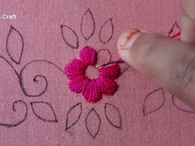Beautiful flower design embroidery || Borderline Hand Embroidery