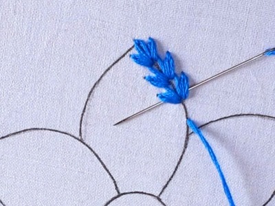 Beautiful flower hand embroidery tutorial.Needle point.Bordado fentacia, basic lazy daisy stitch art
