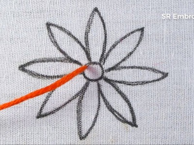 Beautiful Hand Embroidery Super Easy & Simple Flower Design New Fancy Flower Embroidery Tutorial