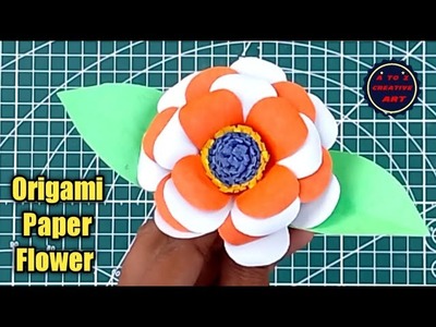 Beautiful Paper Flowers Decoration. Easy Paper Flower Tutorial. DIY School Project Paper Flower