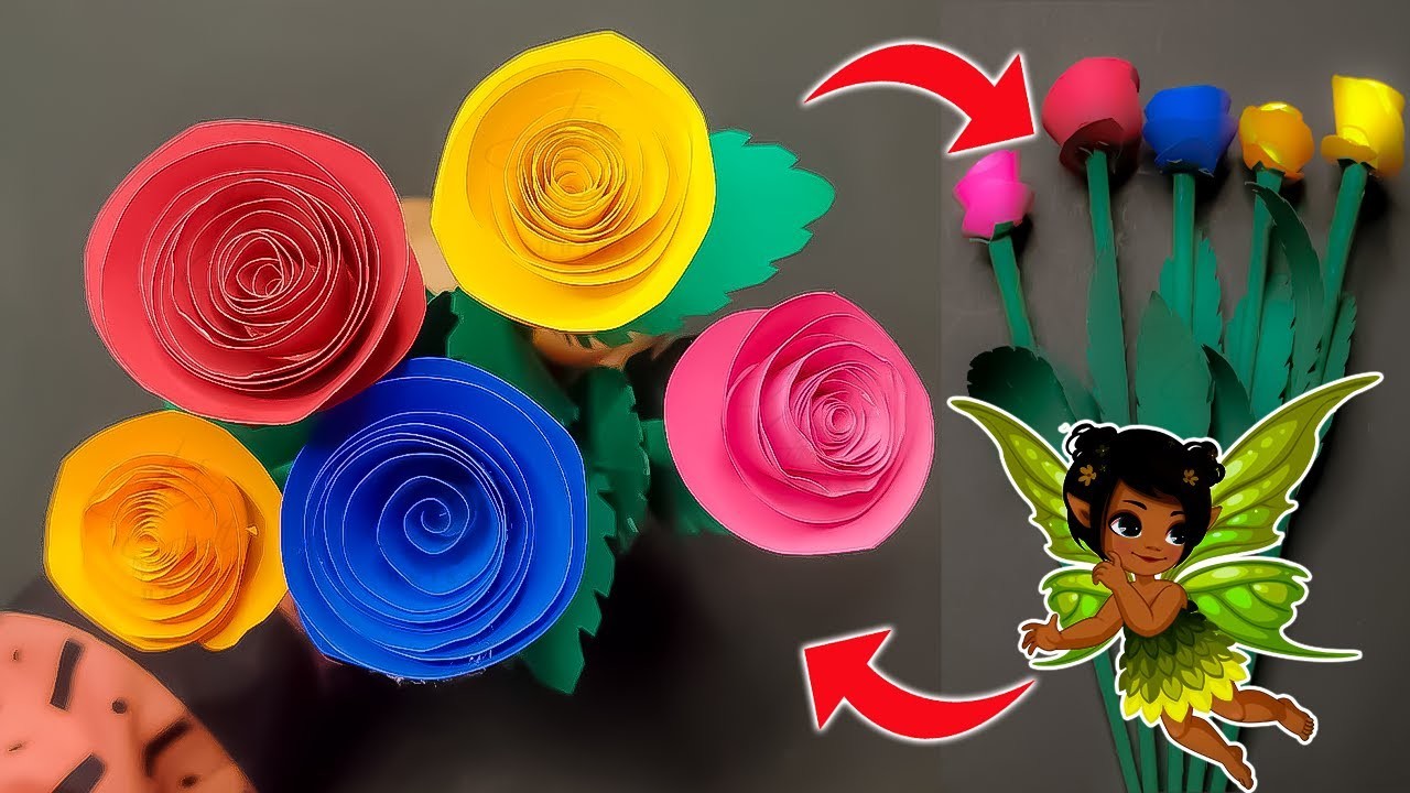 Beautiful Paper Stick | Gift Flower | Easy Room Decoration Ideas | Paper craft | Easy DIY Crafts