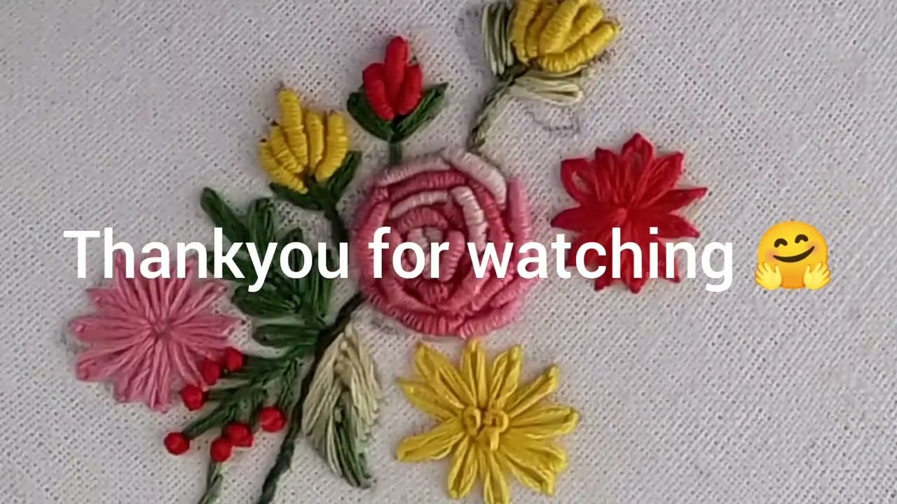 Bullion Rose stitch Embroidery Designs| Simple Rose stitch hand embroidery designs