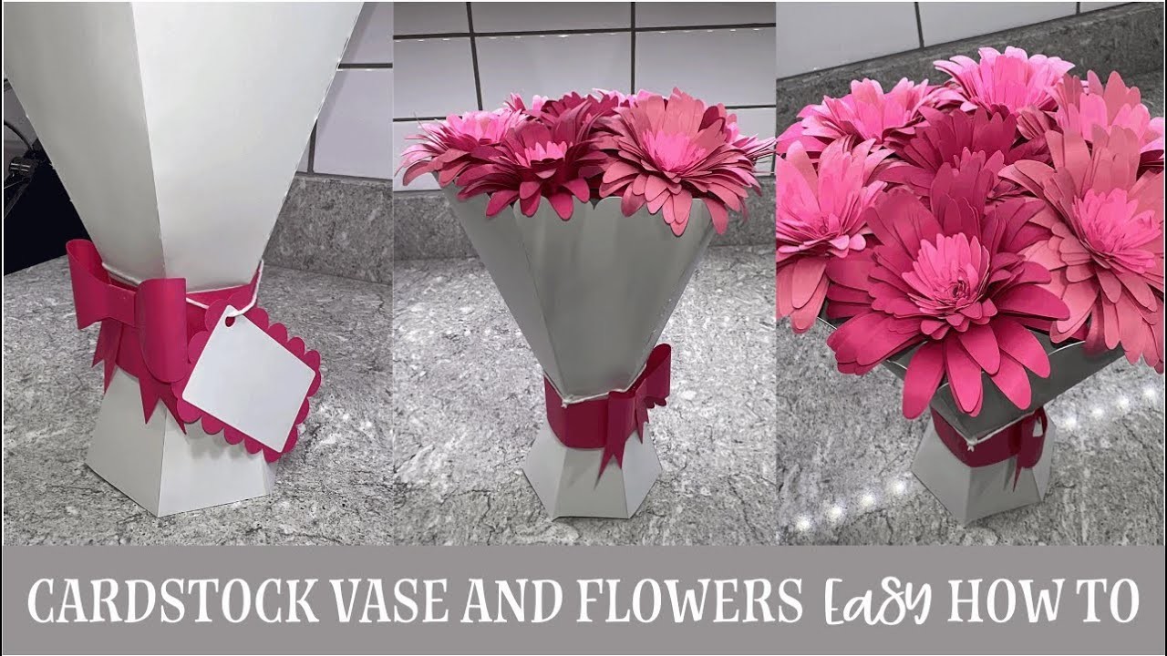 Cardstock Vase and Flowers (Very Easy) Tutorial